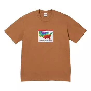 Футболка fw23 week7 weather t-shirt 'brown' Supreme, коричневый