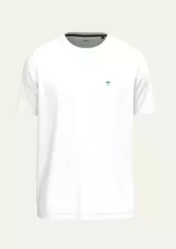 Футболка FYNCH-HATTON с тисненым логотипом на груди, белый