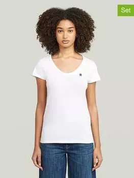 Футболка G-Star, белый/черный