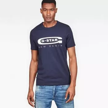 Футболка G-Star Graphic 4 Ribbed Neck, синий