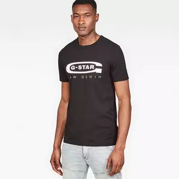 Футболка G-Star Graphic 4 Ribbed Neck, черный