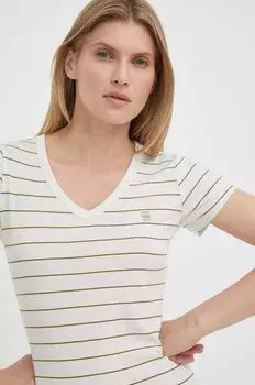 Футболка G-Star из необработанного хлопка G-Star Raw, бежевый