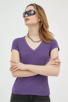 Футболка G-Star из необработанного хлопка G-Star Raw, фиолетовый