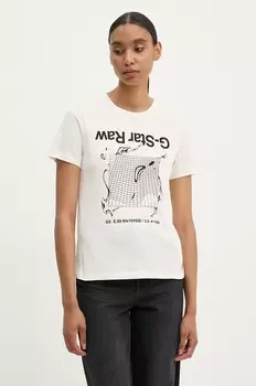 Футболка G-Star из необработанного хлопка G-Star Raw, бежевый