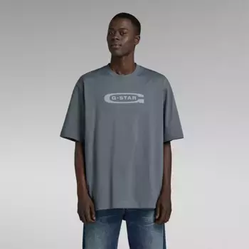 Футболка G-Star Old School Logo Boxy, серый