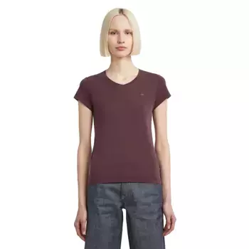 Футболка G-Star Overdyed Eyben Slim 2.0 short sleeve v neck, фиолетовый
