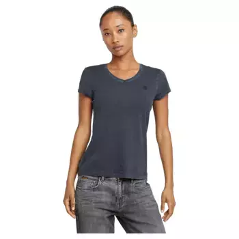 Футболка G-Star Overdyed Eyben Slim 2.0 short sleeve v neck, серый