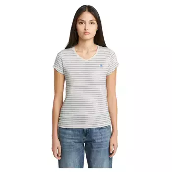 Футболка G-Star Stripe Eyben Slim 2.0 short sleeve v neck, бежевый