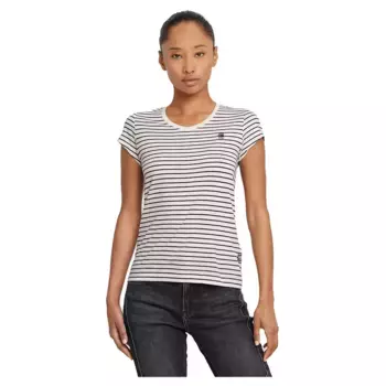 Футболка G-Star Stripe Eyben Slim 2.0 short sleeve v neck, белый