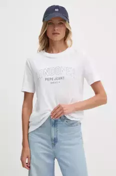 Футболка GABBY из хлопка Pepe Jeans, белый