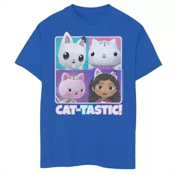 Футболка Gabby's Dollhouse Cat-Tastic Box Up с рисунком для мальчиков 8–20 лет Licensed Character, цвет Royal