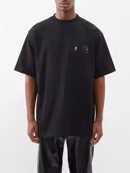 Футболка gaffer из хлопкового джерси с логотипом Balenciaga, черный
