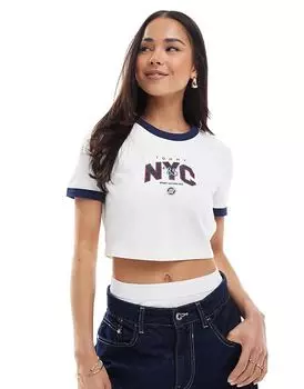 Футболка Game Day Ringer для малышей белого цвета Tommy Jeans