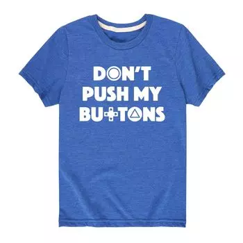Футболка Gamer Dont Push My Buttons для мальчиков 8–20 лет с графическим рисунком Licensed Character