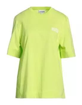 Футболка Ganni, лаймово-зеленый