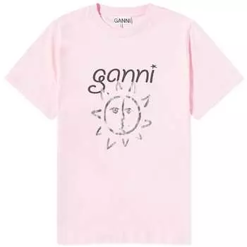 Футболка Ganni Sun Relaxed, цвет Lilac Sachet