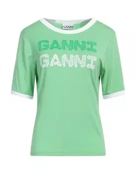 Футболка Ganni, светло-зеленый