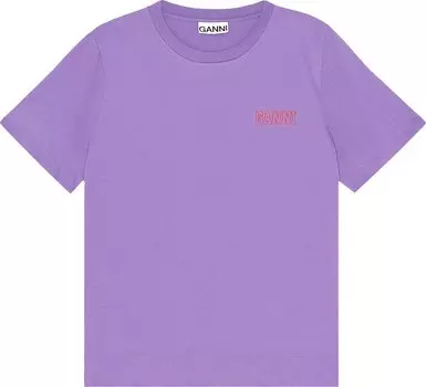 Футболка GANNI Thin Software Jersey T-Shirt 'Sweet Lilac', фиолетовый