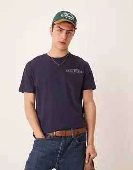 Футболка GANT 1949 с логотипом на груди в темно-синем цвете