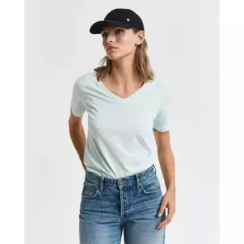 Футболка Gant 4200867 short sleeve v neck, зеленый