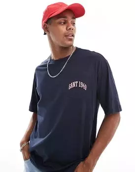 Футболка GANT 75th Anniversary Capsule с карманом и логотипом 1949 в темно-синем цвете