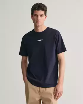 Футболка Gant "ФУТБОЛКА С КОНТРАСТНЫМ МАЛЕНЬКИМ ЛОГОТИПОМ", синий