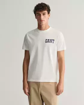 Футболка Gant "GANT Arch Script Graphic T-Shirt", разноцветный принт, цвет Eggshell