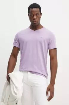 Футболка Gant из хлопка, фиолетовый