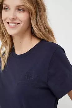 Футболка Gant из хлопка, темно-синий