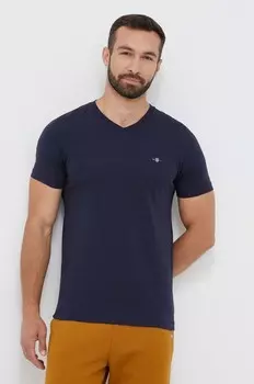 Футболка Gant из хлопка, темно-синий