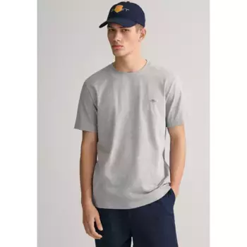 Футболка Gant "REG SHIELD SS T-SHIRT", с вышитым логотипом на груди, серый