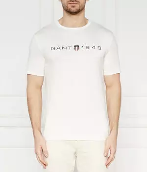 Футболка Gant Regular Fit с графическим принтом, белый