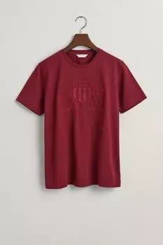 Футболка Gant с логотипом и щитом этого цвета GANT, красный