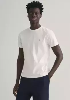 Футболка Gant "SLIM SHIELD SS T-SHIRT", с вышитым логотипом на груди, белый