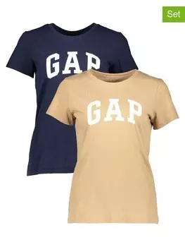 Футболка GAP s, цвет beige/dunkelblau