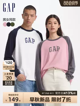 Футболка Gap с длинными рукавами-реглан, розовый