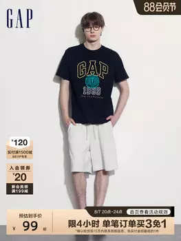 Футболка Gap с короткими рукавами и буквенным принтом, черный