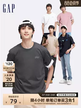 Футболка Gap с короткими рукавами и круглым вырезом, розовый