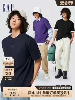 Футболка Gap с круглым вырезом, светло-фиолетовый