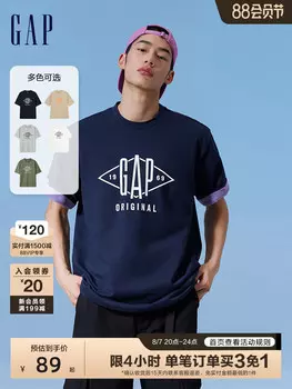 Футболка Gap с логотпом и круглым вырезом, серый