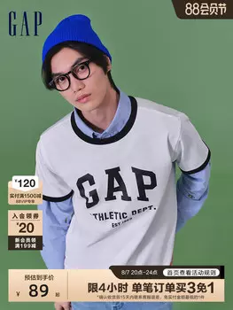 Футболка Gap в американском стиле ретро, черный