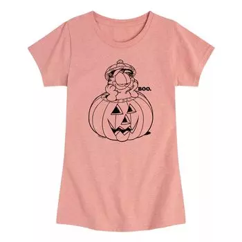 Футболка Garfield Halloween для девочек 7–16 лет с тыквой Licensed Character, розовый