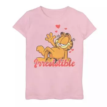 Футболка Garfield Irresistible Pose с рисунком сердечек для девочек 7–16 лет Licensed Character