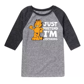 Футболка Garfield Just Pretend с рисунком реглан для мальчиков 8–20 лет Licensed Character, серый