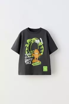 Футболка garfield paws inc ZARA, антрацитово-серый