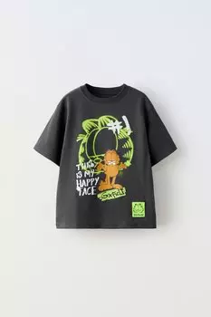 Футболка garfield paws inc ZARA, антрацитово-серый