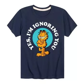 Футболка Garfield с рисунком «Ignoring You» для мальчиков 8–20 лет Licensed Character, синий
