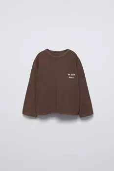 Футболка garment dye с лозунгом ZARA, коричневый