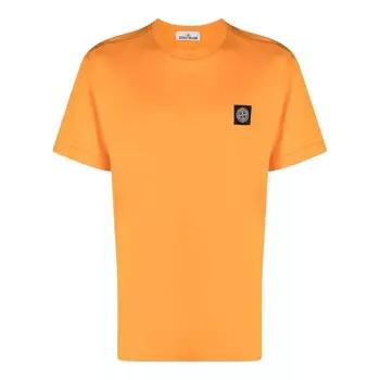 Футболка garment dyed logo t-shirt 'orange' Stone Island, оранжевый