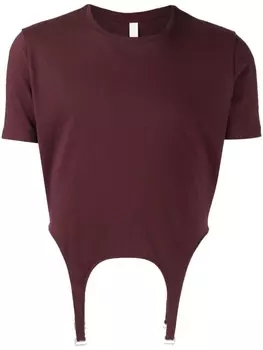 Футболка Garter с вырезами Dion Lee, коричневый